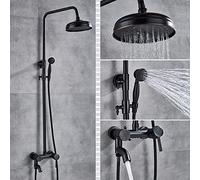 Hand Shower Black Bronze Bath Shower Set Faucet Bath Shower Mixer Tap Rain Head Bath Shower Set Bathtub Faucet Wall Mounted Black Bronze B3 China-China_Schwarzbronze