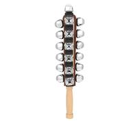 Hand Sleigh Bell Wooden Shaker Jingle Bell with 25 Ni Plated Bells Silver