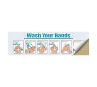 Hand Washing Instruction Label, 4.3inch Handwashing Safety Adhesive Sign for Awareness, Waterproof Informative Decal with Clear Print, Hygiene Sticker for Restaurant Public Restroom Kitchen Business