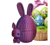 Hand Woven Easter Decor - Bunny Figure Egg Crafts Set, Handwoven Easter Decorations for Home Cabinet Windowsill Bookshelf Holiday Party Dining Table | Front Porch Welcome, Bedside Table Accent