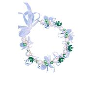 Hand-Woven Gold Leaf & Pearl Headband Floral Headdress For Brides & Children, One Size, Agar