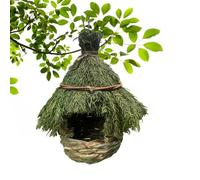 Hand-Woven Green Backyard Birdhouse Multi-Functional Natural Grass Pendant | Hand-Woven Bird House for Branches Vines Fences Garden Backyard Patio Outdoor Decor Pendant Rustic Farmhouse