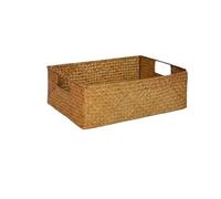 hand woven magazine holder Panier rectangulaire en rotin