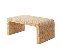 Hand-Woven Rattan Bay Window Low Table Simple Floor-Standing Small Table in The Living Room Balcony Straight Leg s