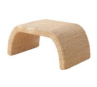 Hand-Woven Rattan Bay Window Low Table Simple Floor-Standing Small Table in The Living Room Balcony Curved Leg