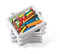 Hand2mind - Jeu de 6 b tons de comptage en plastique avec plateaux - Jeu de manipulations math matiques Montessori - Jeu de comptage de fractions