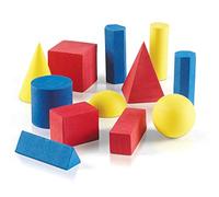 hand2mind Lot de 12 blocs de mousse géométriques solides - Couleurs assorties - Formes 3D