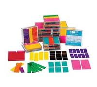 hand2mind Plastic Rainbow Fraction Squares Bulk Math Manipulative Kit for the Classroom (15 Sets of 51 Tiles) Multicolore G