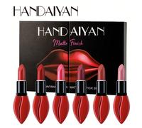 HANDAIYAN Coffret de 6 rouges à lèvres mats, rouges à lèvres pigmentés longue tenue, idéal pour les fêtes, le campus, Halloween, Noël, l'automne/l'hiver, les vacances, les voyages, la remise des diplô