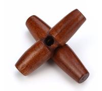 Handarbeit - Lieblingsladen Lot de 12 boutons à bascule marron - 40 mm - 1 trou - Boutons longitudinaux - Pour coudre et bricoler