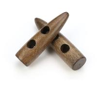 Handarbeit - Lieblingsladen Lot de 12 boutons à bascule marron café 30 mm 2 trous en forme de coin Boutons allongés pour coudre à coudre soi-même - Boutons de veste