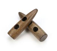 Handarbeit - Lieblingsladen Lot de 12 boutons à bascule marron café 45 mm (2 trous) allongés pour coudre et bricoler - Boutons de veste, boutons longitudinaux
