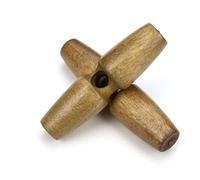 Handarbeit - Lieblingsladen Lot de 12 boutons à bascule marron café (clair) 60 mm 1 trou allongé pour coudre et bricoler - Boutons de veste, boutons de manteau