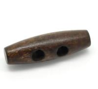 Handarbeit-Lieblingsladen Lot de 12 boutons ovales en bois - 3,5 x 1,1 cm - Marron foncé - 2 trous