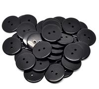 Handarbeit-Lieblingsladen Lot de 30 boutons ronds en résine de qualité supérieure - Noir - 23 mm - 2 trous - Pour coudre et bricoler