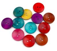 Handarbeit-Lieblingsladen Lot de 30 grands boutons en bois multicolores qualité supérieure - 35 mm 2 trous Ronds Multicolore Pour coudre des vestes et trous, Multicolores,Multicolore