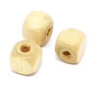 Handarbeit - Lieblingsladen Lot de 300 perles en bois de 8 x 8 mm avec trou de 2 mm - Couleur naturelle - Cubes en bois pour bricolage, peinture, enfilage - Perles cubiques en bois - Perles de