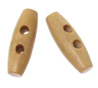 Handarbeit-Lieblingsladen Lot de 50 Boutons en Bois ovales Marron Clair 20 x 7 mm - 2 Trous - Boutons en Bois pour Coudre - Boutons de Manchettes