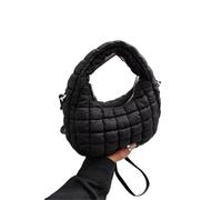 Handbag Solid Color Mini Pleated Cloud Bags Simple Versatile Single Shoulder Crossbody(Black)