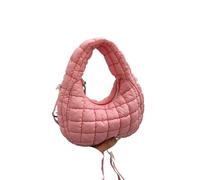Handbag Solid Color Mini Pleated Cloud Bags Simple Versatile Single Shoulder Crossbody(Pink)