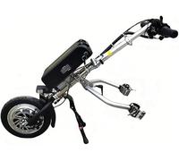 Handbike Électrique 500W pour Fauteuil Roulant Manuel - 3e Roue de Traction Amovible avec Suspension - Batterie 48V 15/17Ah (Autonomie 70km) 3 Vitesses, Roue 12", Freins à Disque et LED(B17ah)