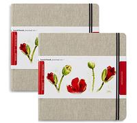 Handbook Journal Co. Lot de 2 carnets de croquis aquarelle carrés 21,6 x 21,6 cm 43,1 kg 200 g/m² Couverture rigide avec poche