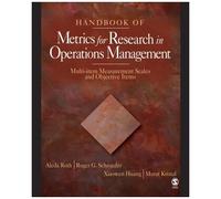 Handbook Of Metrics For Research In Operations Management