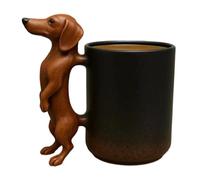 Handcrafted Canine Cup, Sculptured Beverage Holder, Thermal with Thickened Wall, Insulated Porcelain Liquid Container, Creative Pot with Detailed Finish, Desktop Drinkware for Milk and Cocoa