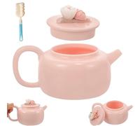 Handcrafted Ceramic Chinese Style Teapot with Floral Design, Retro Compact Portable Travel Teaware, Classic Elegant Traditional Chinese Gongfu Teapot for Home and Office Tea Brewing