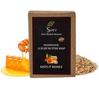 Handcrafted Savon With Oats & Honey Soothing Herbs Moisturized Skin - Traditional Ayurvedic Herbal Body Savon Bars For Men & Women, All Skin Types - 125g