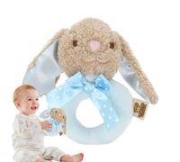 Handcrafted Soft Plush Bunny Rattle for Babies - Cute Bunny Ring Rattle Sensory Toy for Newborns | Safe Cuddly Toy Rattle for Kids 0-1 Year Old for,for bunny toy