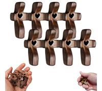 Handcrafted Wooden Cross My Heart,2025 New Cross My Heart,Handheld Wooden Cross,Pocket Olive Wood Cross,Cross Check My Heart,Cross Fidget Wood,Prayer and Clinging Cross,for Children and Adults (8pcs)