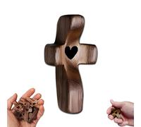 Handcrafted Wooden Cross My Heart,2025 New Cross My Heart,Handheld Wooden Cross,Pocket Olive Wood Cross,Cross Check My Heart,Cross Fidget Wood,Prayer and Clinging Cross,for Children and Adults (1pcs)