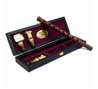HandCraftoria Instrument professionnel arménien Duduk en bois d'abricot, étui en bois recouvert de cuir, 1 anche professionnelle et 2 flûtes standard, hautbois balaban (clé A)