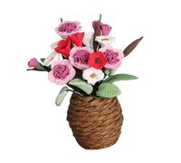 Handcrafts Pots de fleurs, centre de bureau, figurine pour améliorer la décoration intérieure et extérieure de la maison de poupée, jeux de rôle pour enfants, arrangement floral artificiel délicat