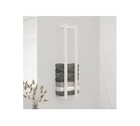 vidaXL Porte-serviette Blanc 23x18x110 cm Bois de pin massif