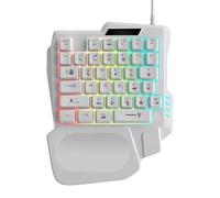 Handed Mechanical Keyboard, Compact Game Keypad, Game Controller Keyboard, Mechanical games Keypad with Programmable Keys, 22,5 x 17,7 x 3 cm Portable Game Keypad for games Setups, Black and White
