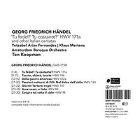 HANDEL: TU FEDEL TU COSTANTE HWV 171A & OTHER [Audio CD] NEUF