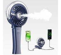 HandFan 4000mAh Ventilateur de poche, Portable, à batterie rechargeable par USB, Mise à niveau 50 ml, mini ventilateur pliable, avec réservoir d'eau, pour bureau, maison, voyage, camping, fête