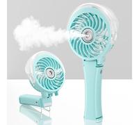 HandFan Ventilateur de poche, Portable, électrique, à batterie rechargeable par USB, Mise à niveau 34 ml, mini ventilateur pliable, avec réservoir d'eau, pour bureau, maison, voyage, camping, fête