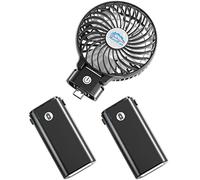 HandFan Ventilateur portable 10400 mAh avec batterie externe, petit ventilateur personnel pliable, mini ventilateur de bureau, ventilateur électrique de refroidissement pour voyage, extérieur, intérieur (lame transparente)