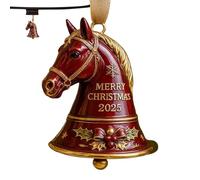 Handgefertigte Pferdeglocke ALS Weihnachtsdekoration - Frohe Weihnachten 2025, 3D-Reiter-Souveniror in Rot, Elegante Pferdekopfglocke ALS Weihnachtsdekoration, Perfekt für Pferdeliebhaber.