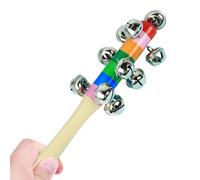 Handglocken Für Kinder - 19,5cm Musikinstrument | Massivholz & Metallglocke, Regenbogen Schellenstab Für Mädchen AB 2 Jahren, Rhythmus Spielzeug Für Früherziehung Schule Fest Und Party