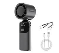 Handheld Fan - 100-Speed Digital Display Rechargeable Foldable Ergonomic Personal Cooling Fan for Hot Weather, Portable Mini Cooler for Home Desk Office School Travel Commuting Walking Hiking