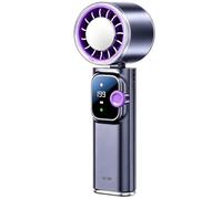 Handheld Fan - 199 Speed Low Noise Rechargeable Cooling Device, 4000mAh Foldable Personal Air Fan for Strong Summer Ventilation | Portable Electric Handheld Cooler for Beach Vacation Outdoor Indoor