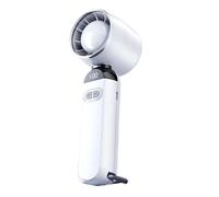 Handheld Fan, Bladeless Blower, Quiet Airflow Design 100 Speed Rechargeable, Personal Cooling Breeze Device for Camping, Beach, Bedroom, Hiking, Commuting, Color White or Gray