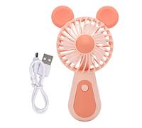 Handheld Fan Rechargeable Mini Portable USB Charging Two Speed Levels Ergonomic Design Lightweight Travel Outdoor ABS Material 500mAh Battery 16.4 x 8cm (Rose)