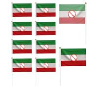 Handheld Flags - 8.2x5.5 Inches Party Banner | 10 Pieces Hand Held Stick Lightweight Hand Held Fabric Flags for Garden, Yard, Porch, Patio, Lawn or Home