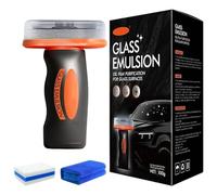 HandHeld Glass Emulsion Cleaner, Oil Film Remover & Glass Film Cleaning Brush for Car Windshield, Windows, Mirrors - Removes Stubborn Oils, Grease & Water Spots for Crystal Clarity (1pc)