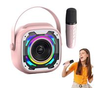 Handheld Karaoke Device, Speaker Set, Singing Microphone with Color Lights, Audio System for Party Use, Music Amplifier with Stylish Design, Portable Karaoke for Events & Gatherings